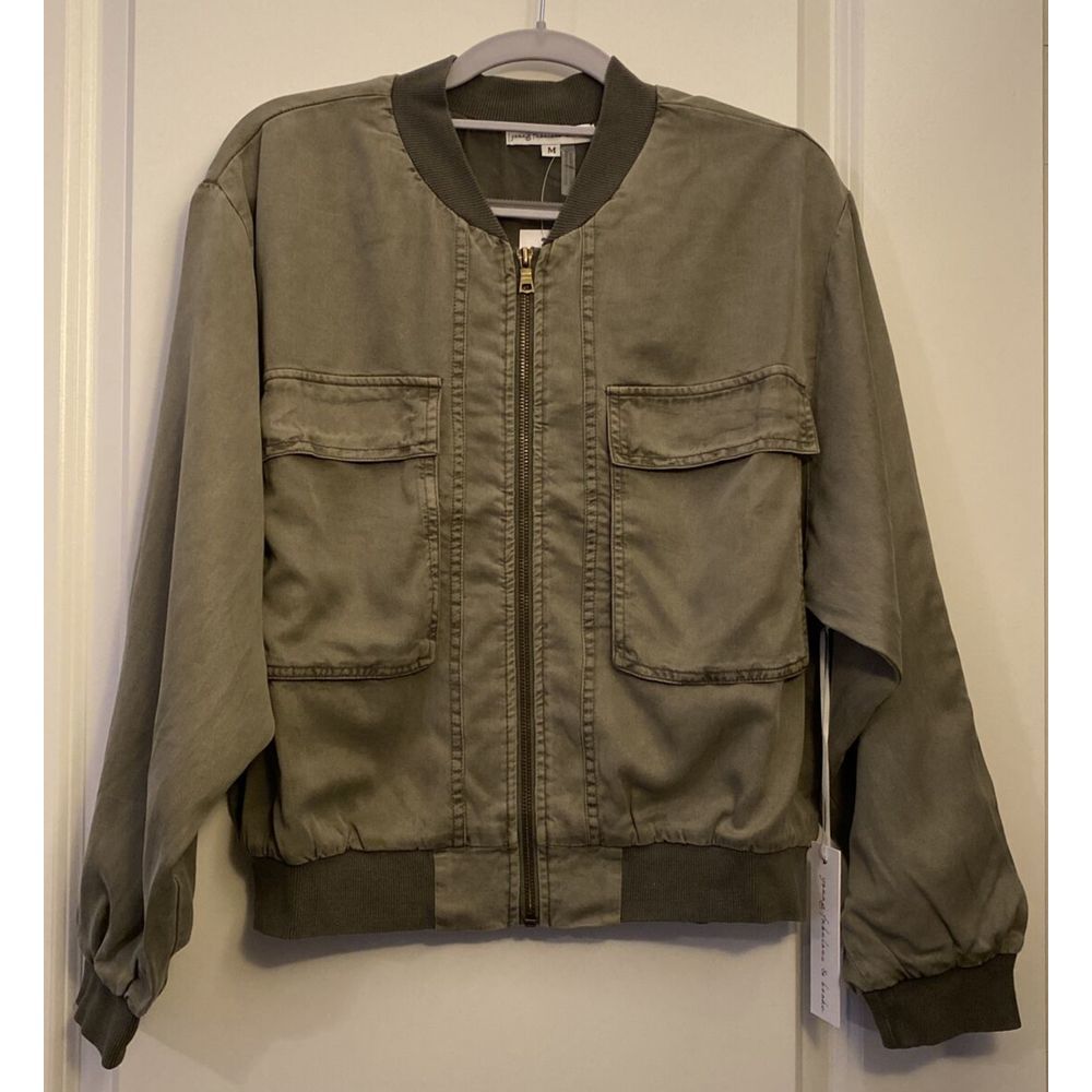NWT Sz Medium Olive Green Bomber Light‎ Jacket - Young Fabulous & Broke